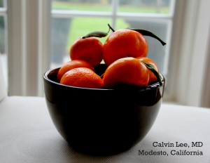 A bowl of tangerines from our backyard in Modesto, California.